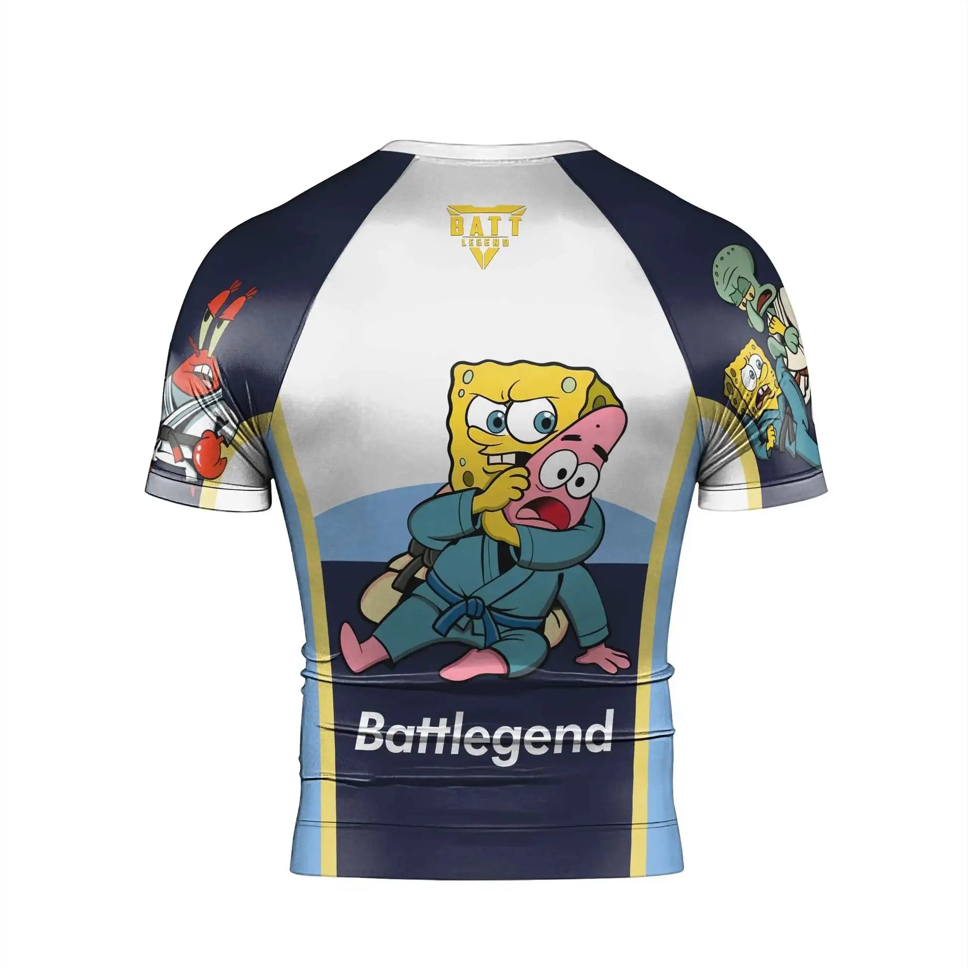 2026 Summer New SpongeBob SquarePants Jujutsu Fitness T-shirt Men's Sports Short Sleeved Running Shirt Large Breathable Top