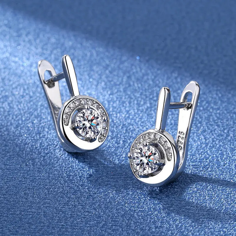 Boucles d'oreilles en argent sterling 925 Bijoux de haute qualité Rétro Motif simple Zircon violet blanc Boucles d'oreilles Meilleures ventes