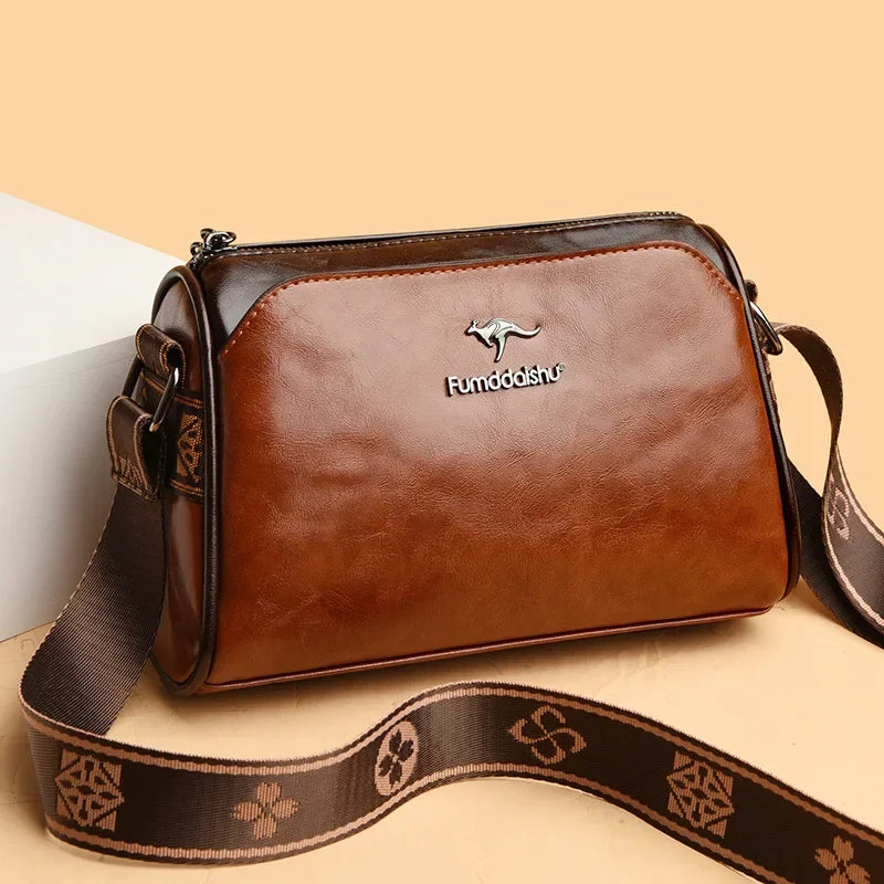 Women's shoulder bag Women's bag retro double-sided pillow bag large capacity solid color shoulder bag crossbody bag