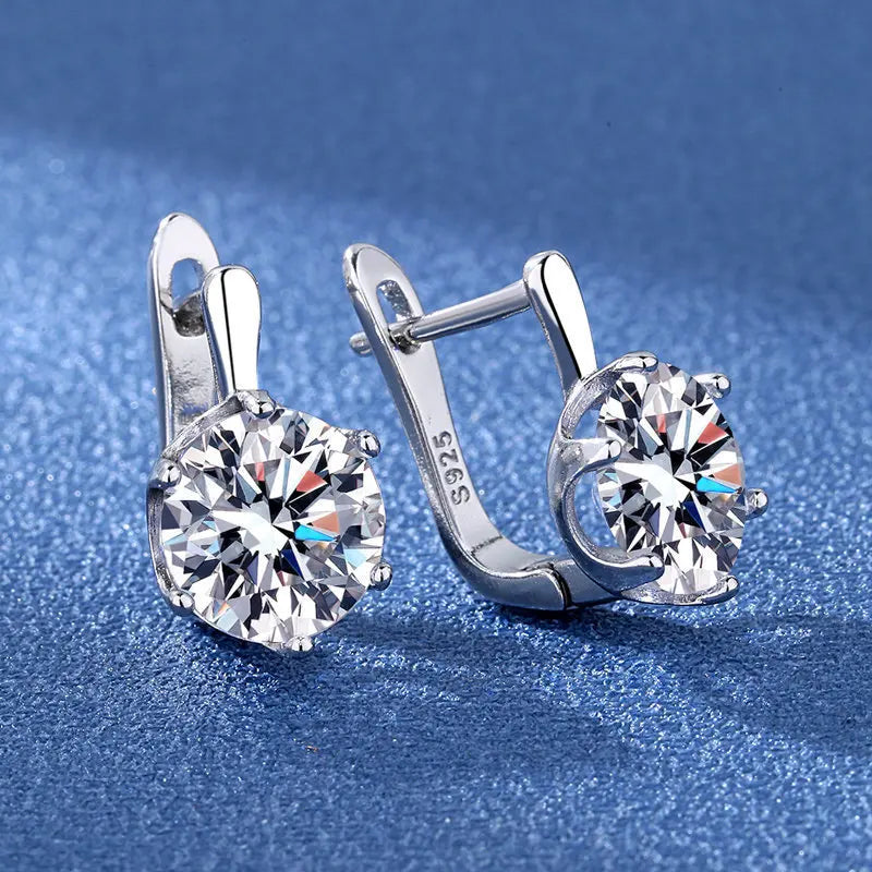 Boucles d'oreilles en argent sterling 925 Bijoux de haute qualité Rétro Motif simple Zircon violet blanc Boucles d'oreilles Meilleures ventes