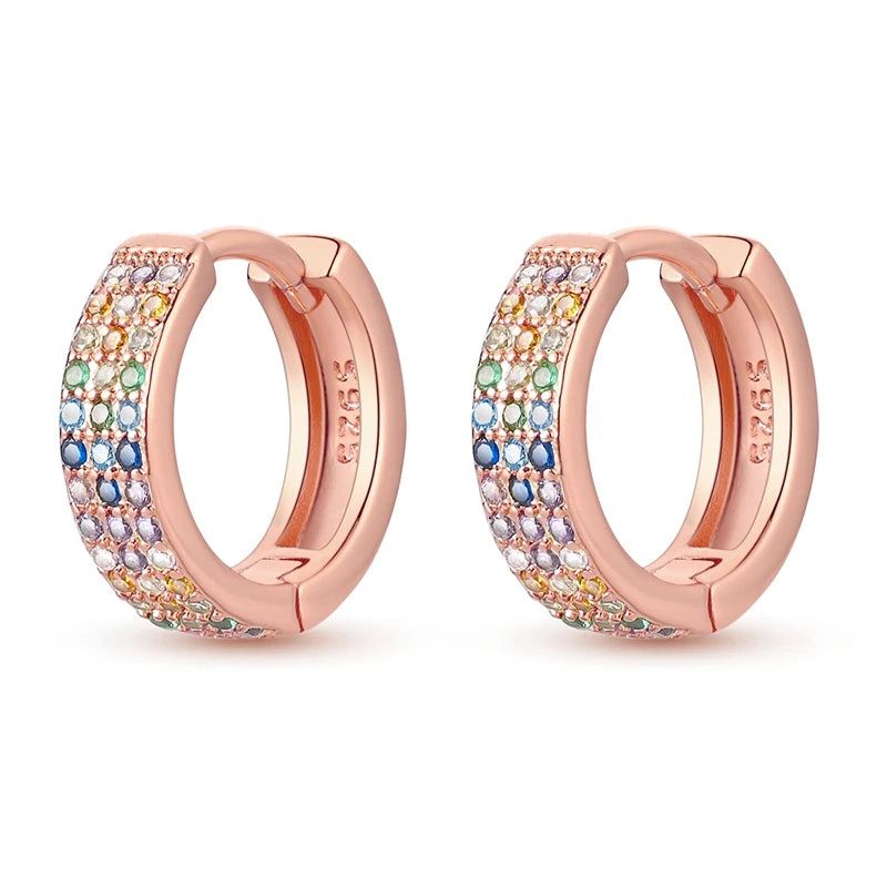 Boucle d'oreille Créole en Argent 925 pour Femme, Or Rose, Jaune, Pendientes Originales, Bijoux Minimalistes