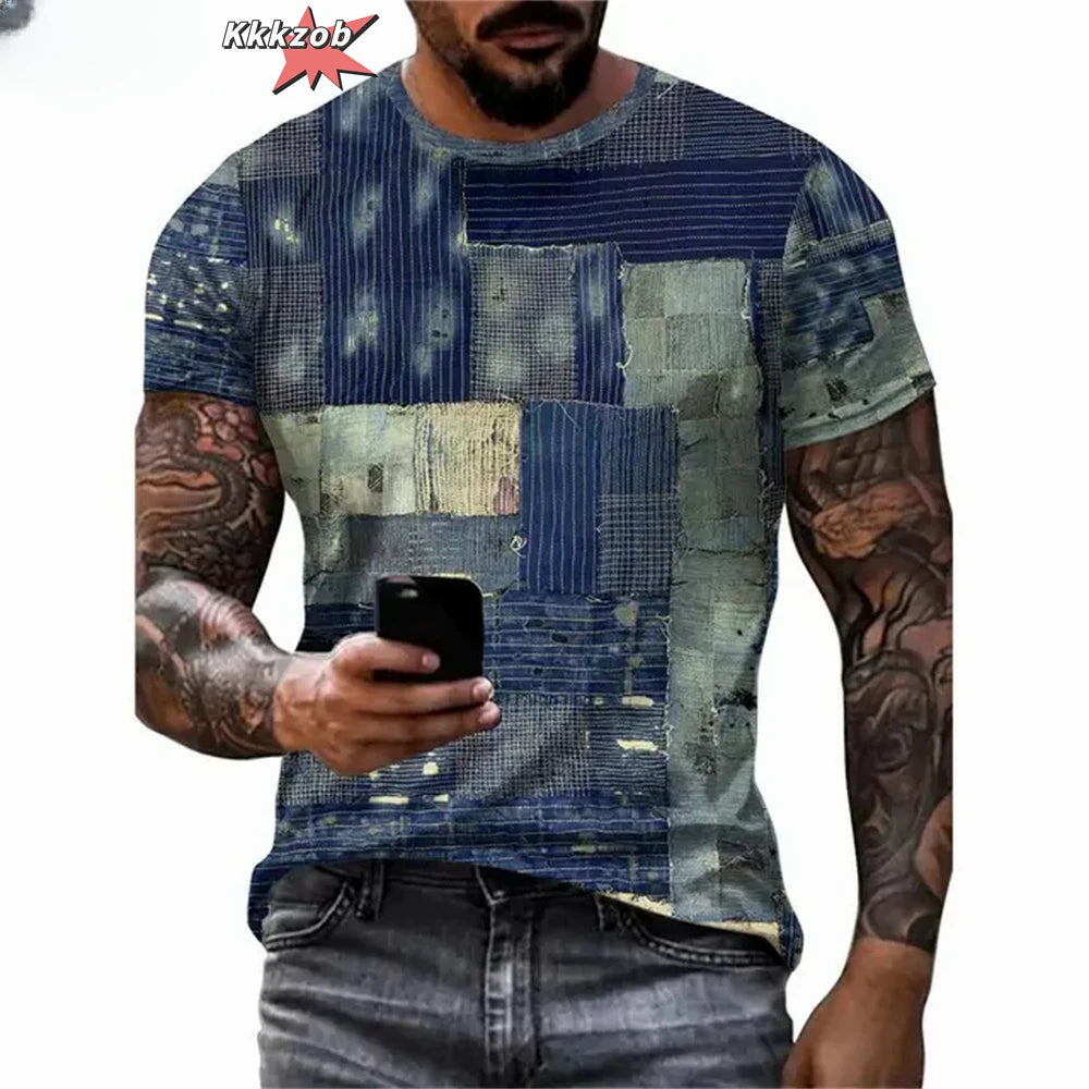 T-shirt graphique homme à col rond avec impression fantaisie, haut d'été à manches courtes pour homme, haut doux, tendance et confortable, vêtements de sport