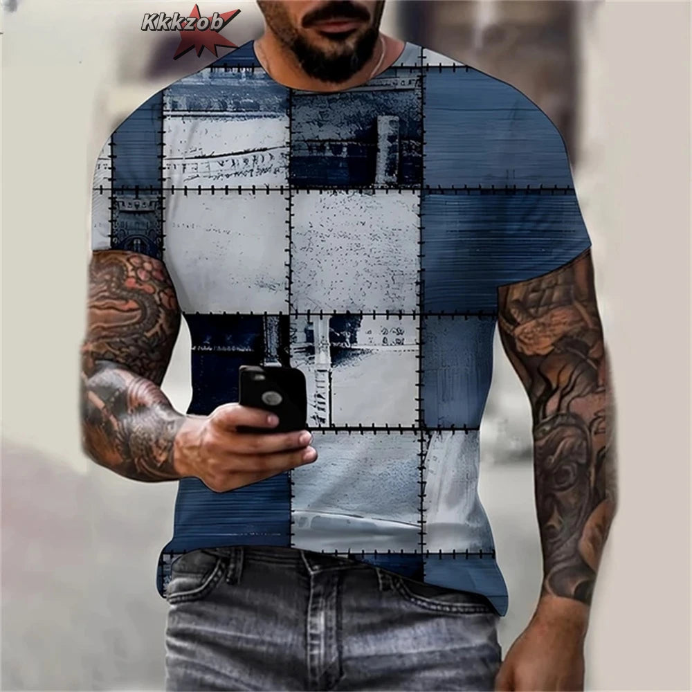 T-shirt graphique homme à col rond avec impression fantaisie, haut d'été à manches courtes pour homme, haut doux, tendance et confortable, vêtements de sport