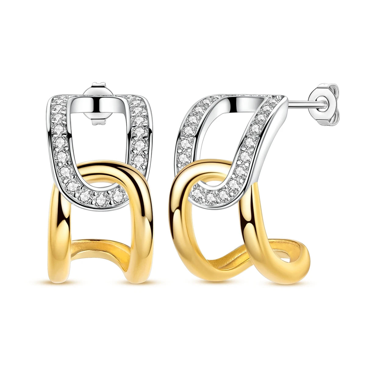 Boucle d'oreille Créole en Argent 925 pour Femme, Or Rose, Jaune, Pendientes Originales, Bijoux Minimalistes