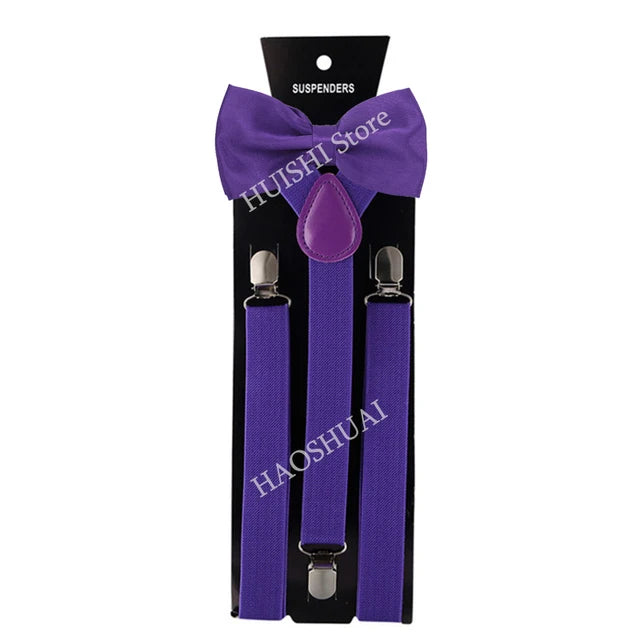 Ensemble Bretelles et Nœud Papillon en Promotion pour Hommes Femmes Garçons Fête Mariage – Bretelles Y-Back Chemise Nœud Papillon Papillon Accessoires de Costume Cadeau