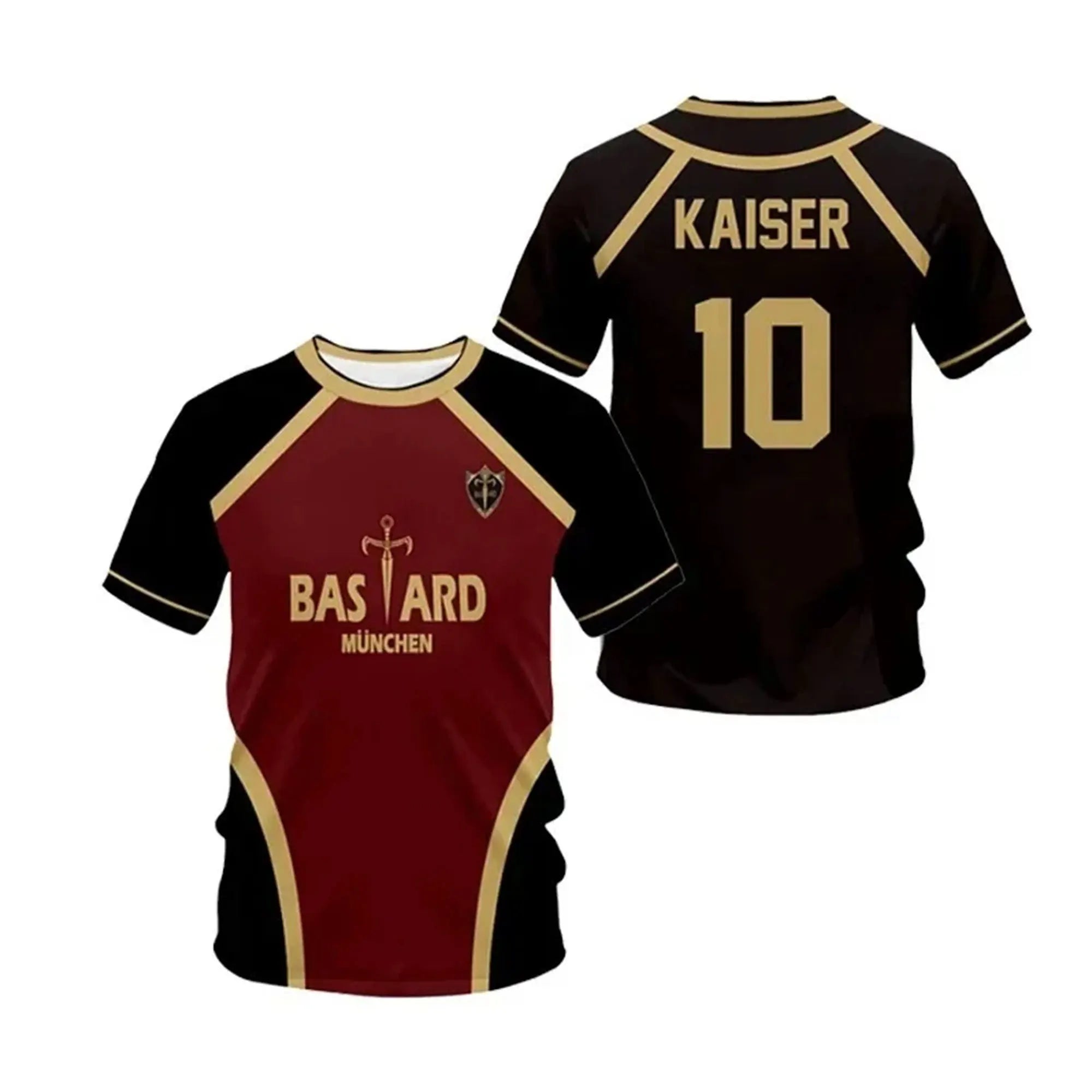 Maillot Futsal Motif VI Réplique Blue Lock Anime Bastard Munich T-shirt Homme/Femme Été Décontracté Sportif