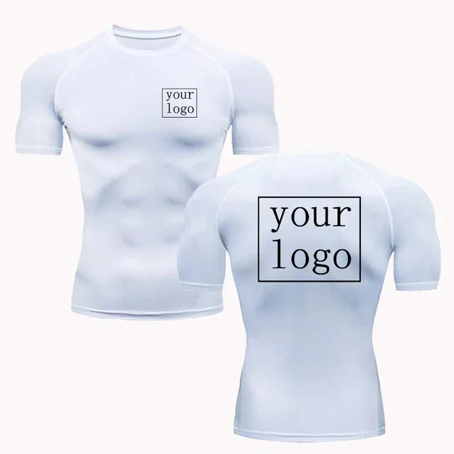 Nouveau T-shirt de compression personnalisé Votre logo Design Top Hommes Femmes Imprimer Design Original T-shirts Course Entraînement Gym T-shirt Séchage Rapide
