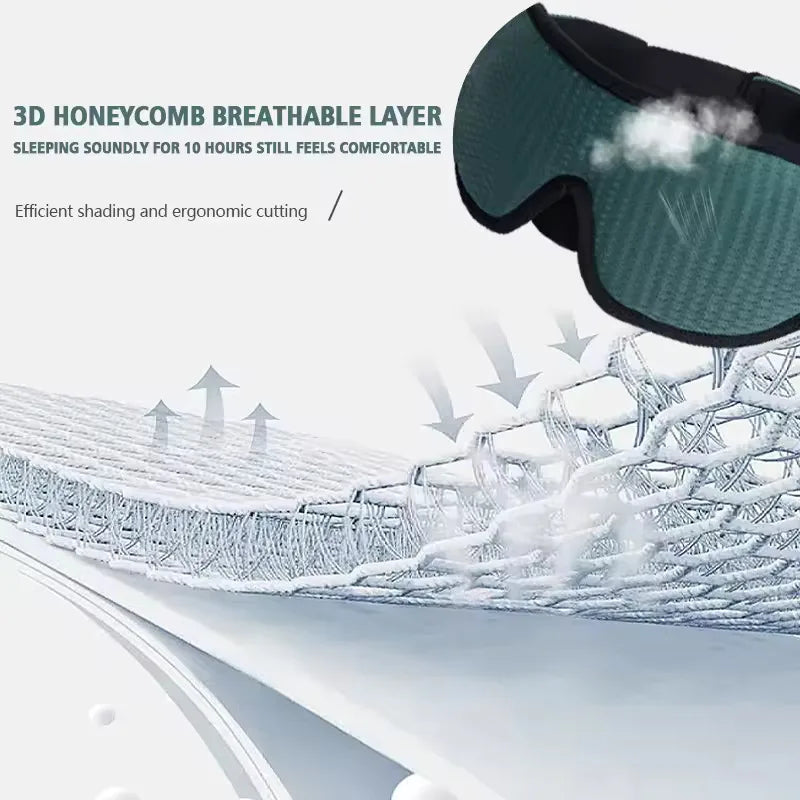 Masque de sommeil oculaire 3D Contour adapté aux dormeurs latéraux -100% Occultant Doux et sans stress - Convient pour les siestes de voyage et le yoga