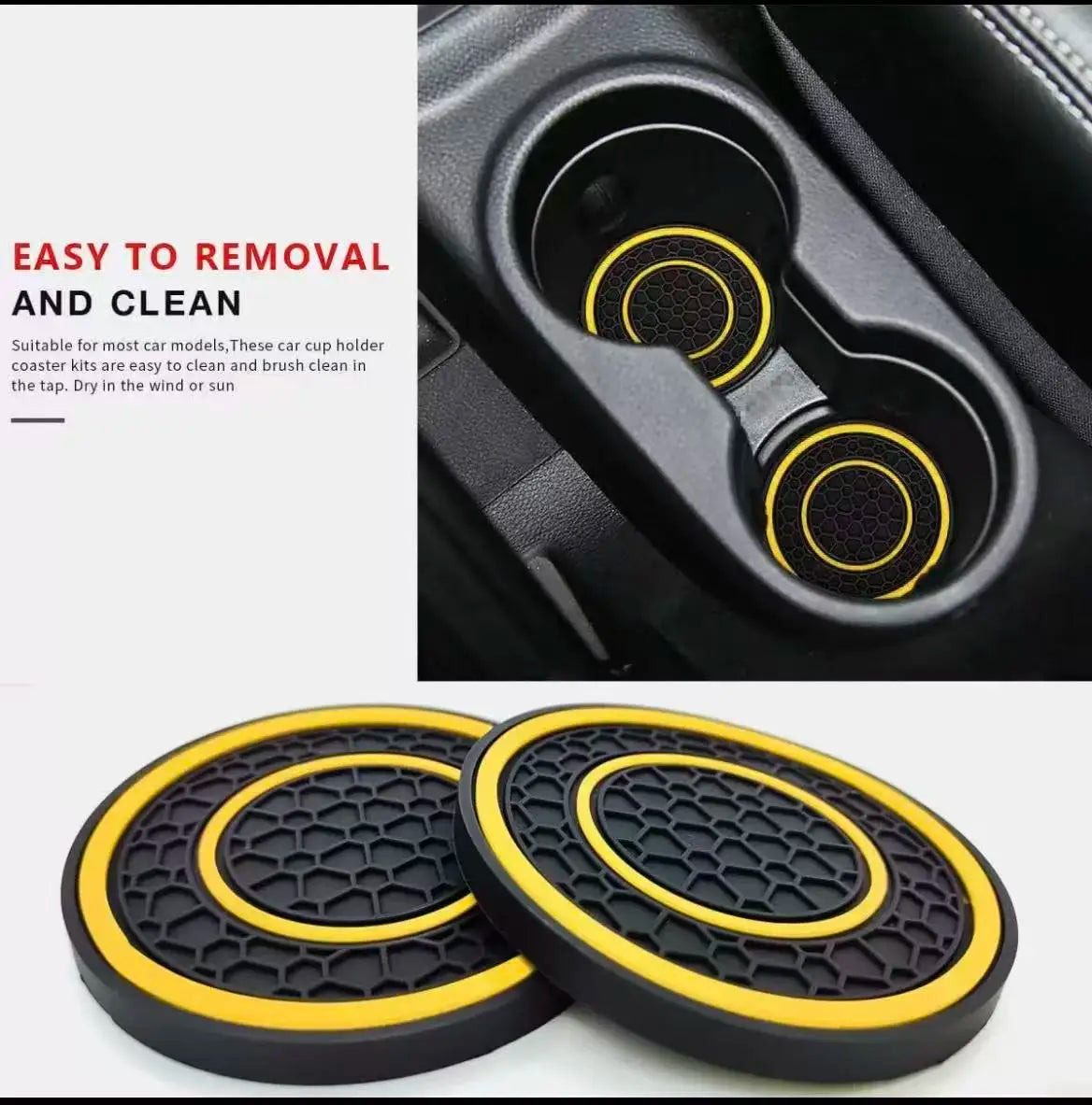2 pièces Tapis de console centrale Premium | Antidérapant, anti-poussière, design assorti rouge et noir - Parfait pour protéger l'intérieur de la voiture