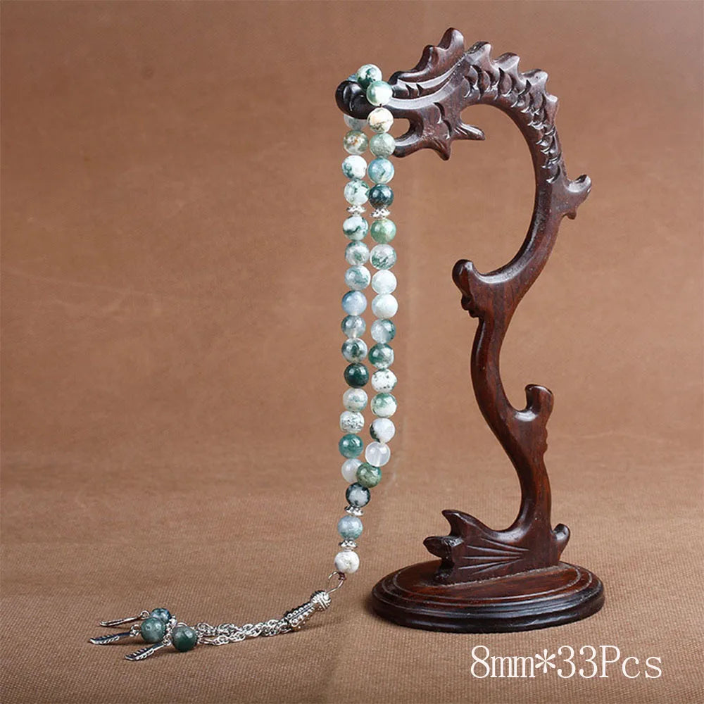 Perles de chapelet musulman Tasbih islamique 33 perles de prière chapelet pour hommes bracelet pour hommes accessoire pierres naturelles agates fait main Turquie