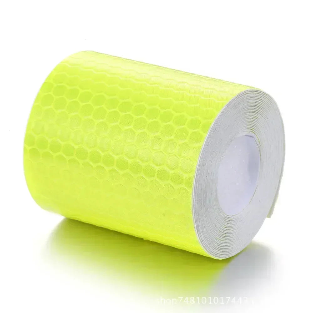 Ruban réfléchissant d'avertissement 5cm*1m Bande réfléchissante de voiture Avertissement de sécurité Autocollant de décoration de voiture Réflecteur à grille de couleur