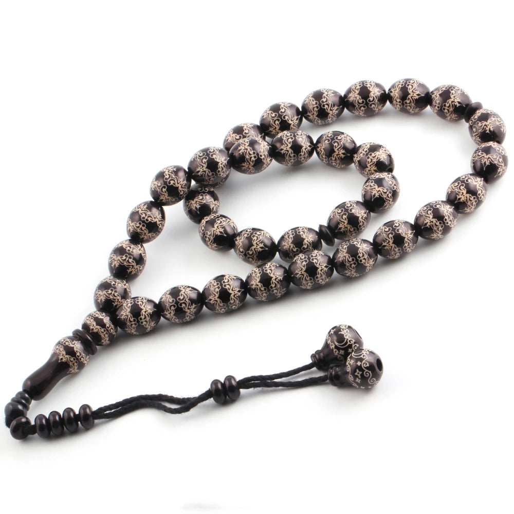 Cbtb Hand Polished Wood 12mm Oval Black Coffee Prayer Bead Bracelet Meditation Yoga Bracelets Blessing Jewelry Wholesale