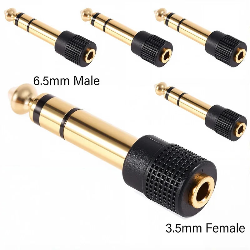 5 prises mono stéréo 3,5 mm 6,35 mm vers adaptateur de connecteur jack audio 3,5 mm 6,5 mm pour haut-parleur
