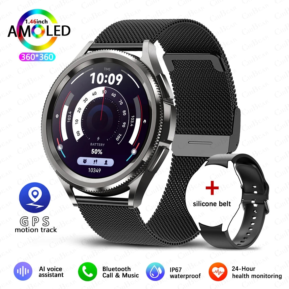 2025 Nouvelle montre connectée intelligente 6 pour hommes, sports de plein air, plus de 100 modes sportifs, montre étanche IP68, écran HD AMOLED, Smartwatch Android IOS