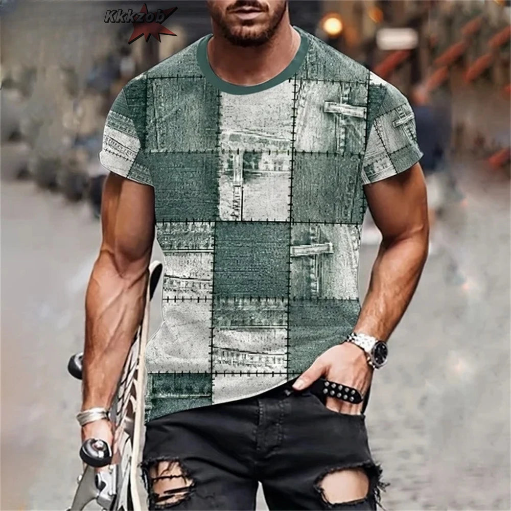 T-shirt graphique homme à col rond avec impression fantaisie, haut d'été à manches courtes pour homme, haut doux, tendance et confortable, vêtements de sport