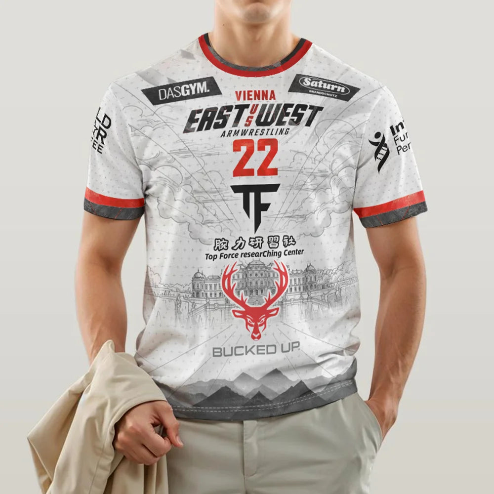T-shirt de bras de fer 2026 The East vs West Series 23 pour fans, maillot de sport respirant pour hommes, séchage rapide, pour fitness et gym