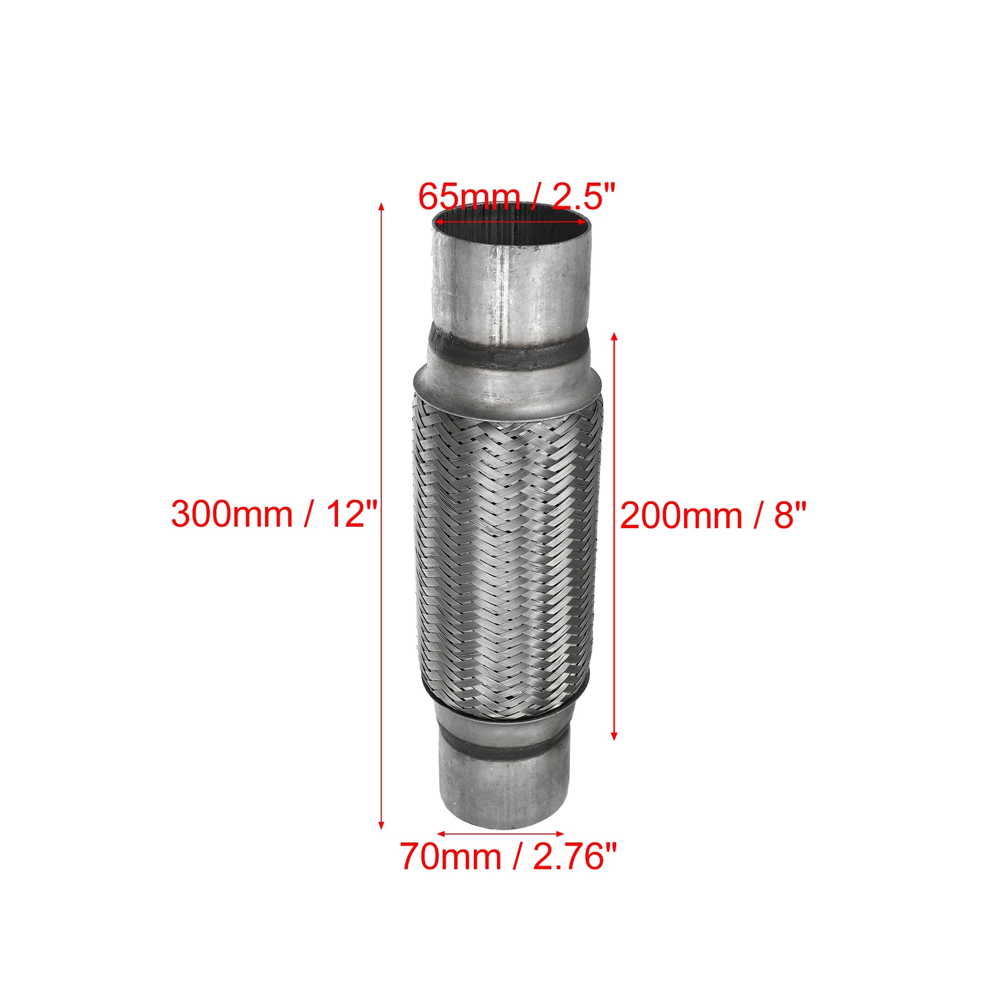 UXCELL 51x55x252mm 51x57x150mm 58x63x250mm Connecteur de tuyau de silencieux flexible télescopique en acier inoxydable pour pot d'échappement de voiture