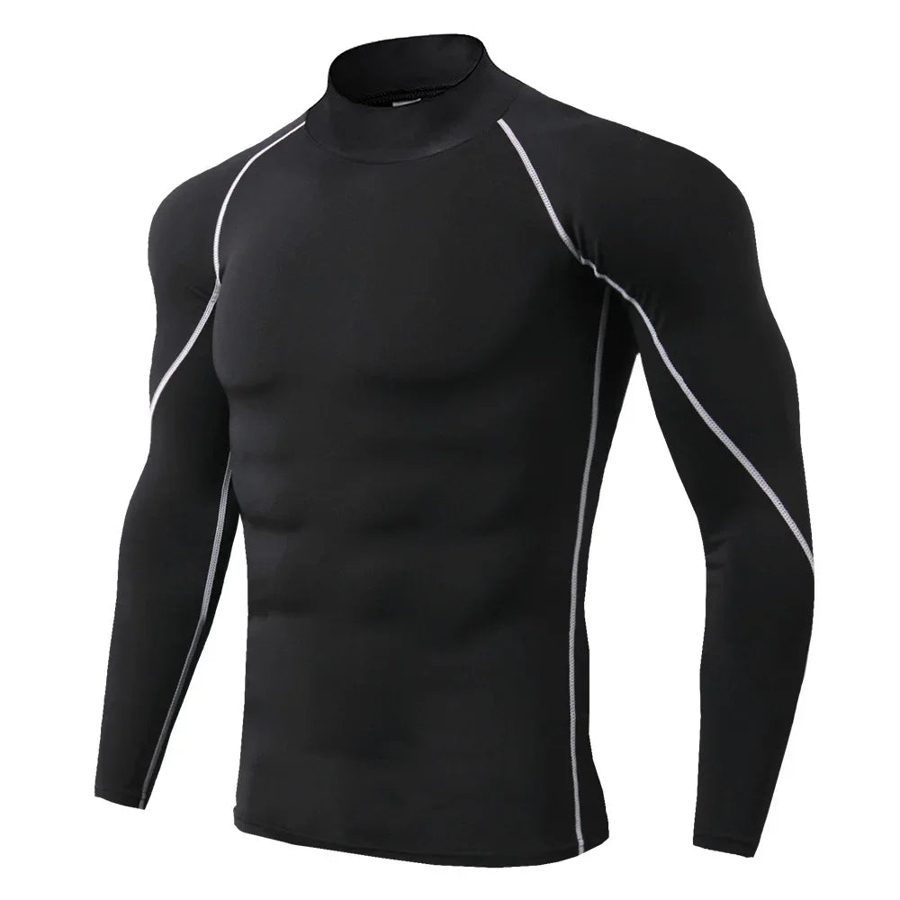 T-shirt de compression homme manches longues Musculation Sportifs T-shirts décontractés Séchage rapide Gym Fitness Entraînement Jogging Hauts de sport Homme Maillot