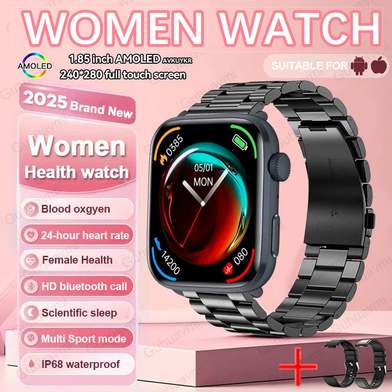 Montre connectée de sport tendance 2025 pour hommes et femmes, avec diagnostic intelligent par IA, surveillance de la tension artérielle, de la fréquence cardiaque (HRV+PPG), étanche IP68 et NFC