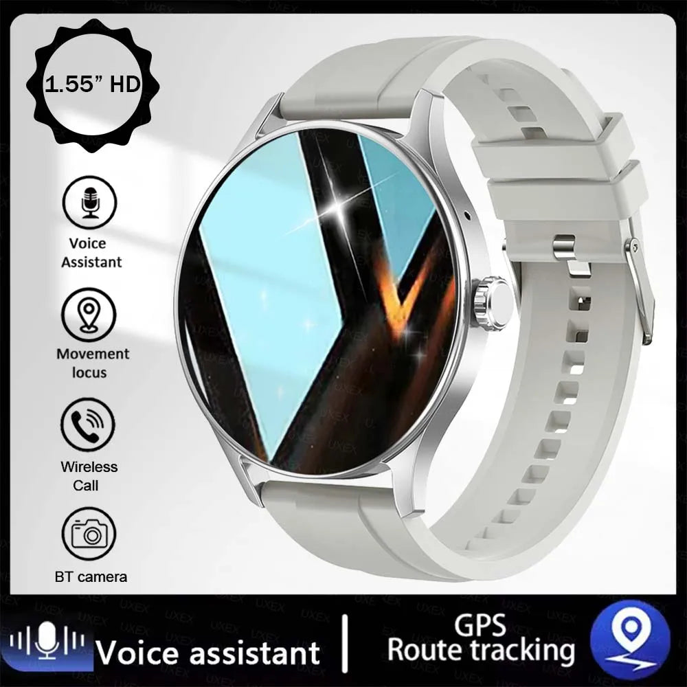 Montre Connectée de Mode Plus 1.55 HD Pour Hommes et Femmes, Contrôle par Application, Appels Bluetooth, Suivi de Santé, Photo Personnalisée, Cadeau Surprise, Montres d'Affaires
