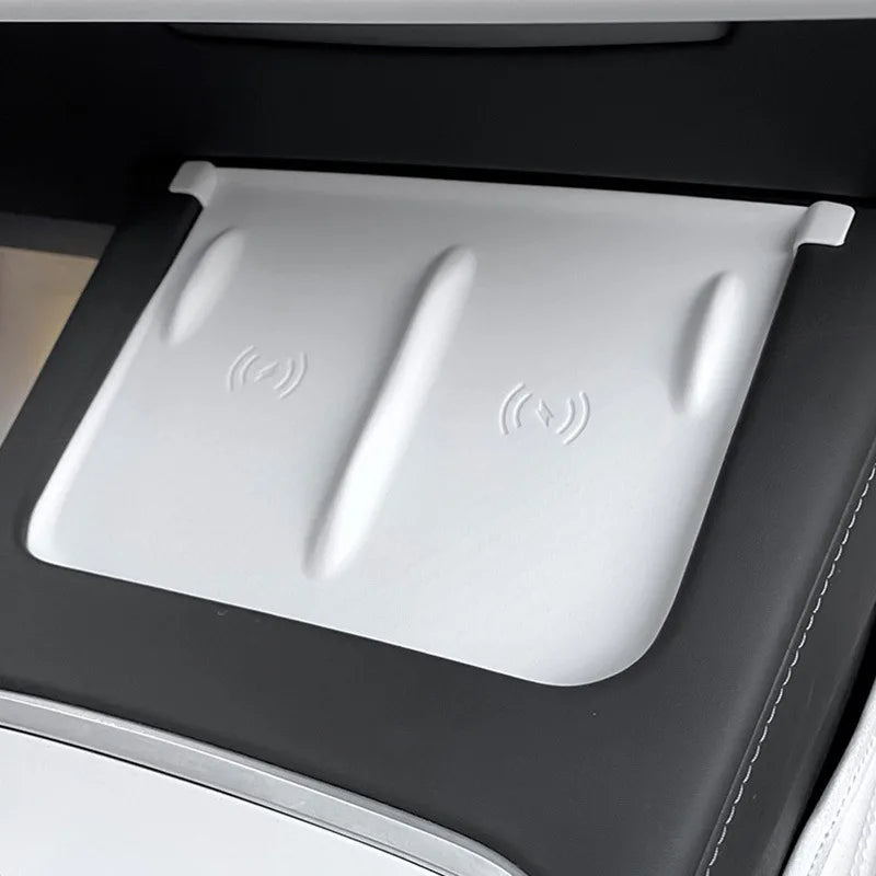 Pour Tesla Model 3 Y 2023 2022 2021 Tapis de chargement sans fil en silicone antidérapant, cache de protection anti-poussière pour chargeur, accessoires de voiture