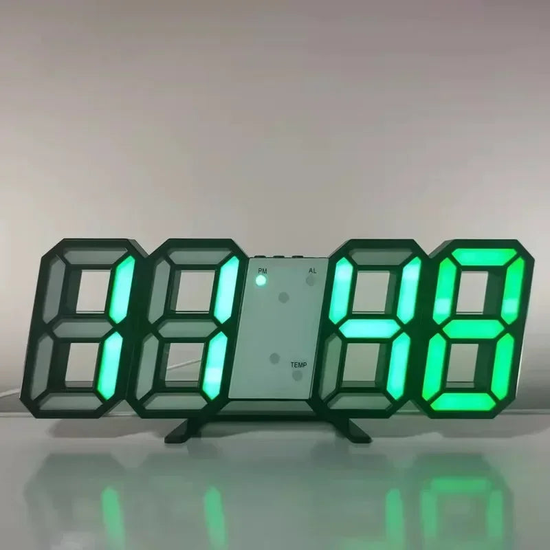 Acheter des produits Horloge 3D LED numérique Réveil Horloge murale Heure/date/température pour la maison/la cuisine/le bureau Horloges Décor Jardin