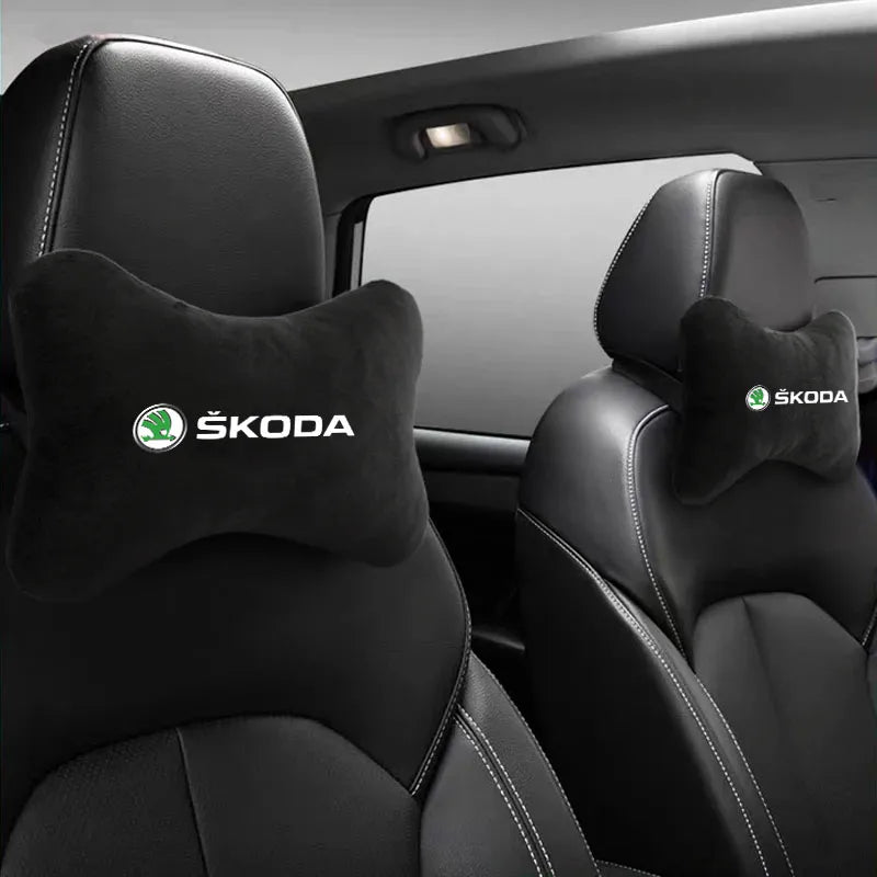 Pour Skoda Rapid Kodiaq Superb Fabia Octavia A7 Kamiq Yeti Appui-tête de voiture Support cervical Oreiller doux Accessoires automobiles