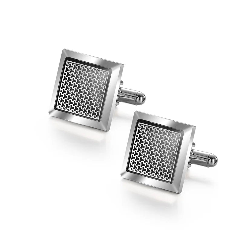 Boutons de manchette homme en cuivre pour hommes de luxe, cadeaux d'invités de mariage, bijoux de mode ronds carrés, boutons de manchette et pince à cravate pour hommes