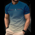 T-shirt homme d'été dégradé 3D simple avec impression Paris, vêtement décontracté, coupe oversize, col rond, manches courtes, pour le sport