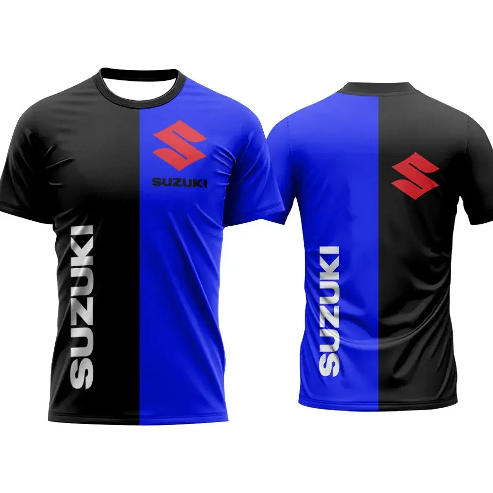 Suzuki Best-selling Trendy 3D Print Men T-shirt Summer Daily Outdoor Sports Fitness Quick-drying Breathable Casual Short Sleeve