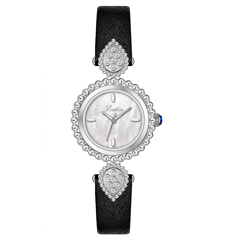 Montre femme UTHAI Marque de luxe légère Montres à cadran coquille et diamant Étanche Bracelet en cuir Montre-bracelet à quartz tendance pour femme cadeau