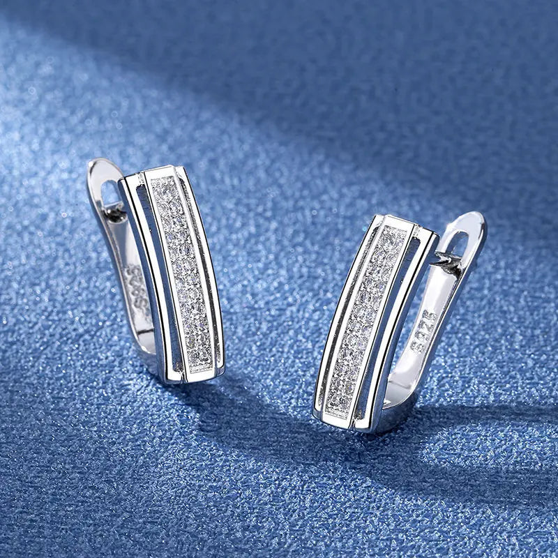 Boucles d'oreilles en argent sterling 925 Bijoux de haute qualité Rétro Motif simple Zircon violet blanc Boucles d'oreilles Meilleures ventes