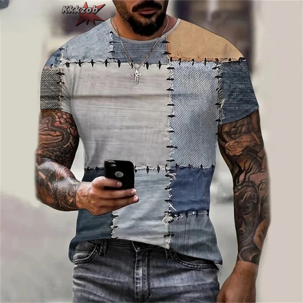 T-shirt graphique homme à col rond avec impression fantaisie, haut d'été à manches courtes pour homme, haut doux, tendance et confortable, vêtements de sport