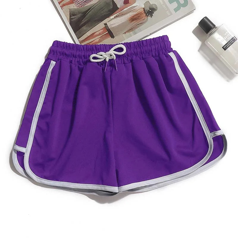1 short décontracté d'été pour femme, couleur unie, short de sport pour fille, short de yoga taille moyenne pour femme, short ample pour étudiante S-3XL