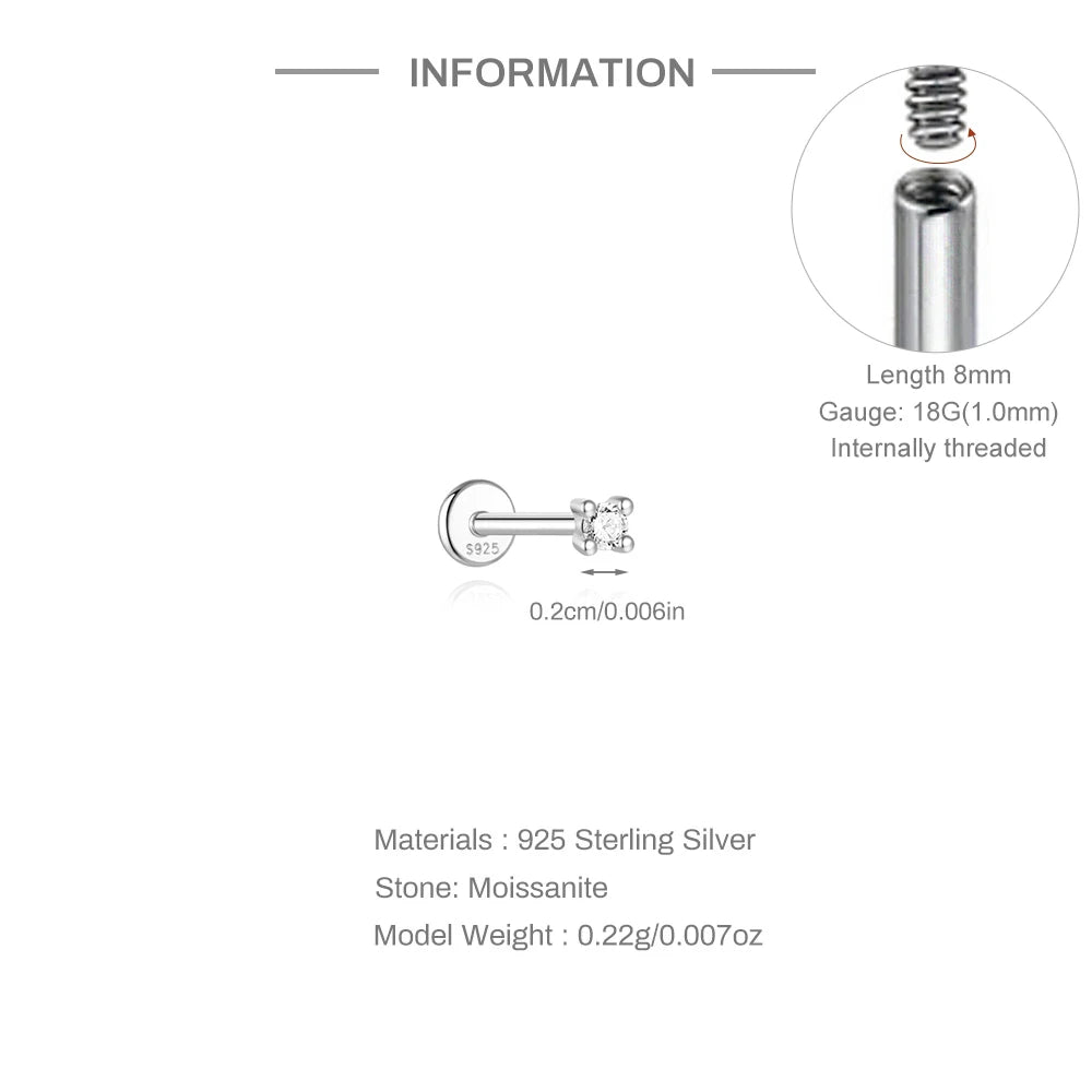 Aide Mini Boucles d'oreilles Moissanite 2/3/4mm pour femme, en Argent Sterling 925, Bijoux Tendance INS, Clous d'oreilles de Mariage, Brincos de Pratas