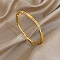 Irregular Pattern Rhinestone Smooth Bracelet for Women Fashion Gold Plated Copper Cuff Bangle Bracelets Jewelry Gifts