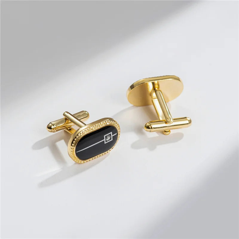 Boutons de manchette homme en cuivre pour hommes de luxe, cadeaux d'invités de mariage, bijoux de mode ronds carrés, boutons de manchette et pince à cravate pour hommes