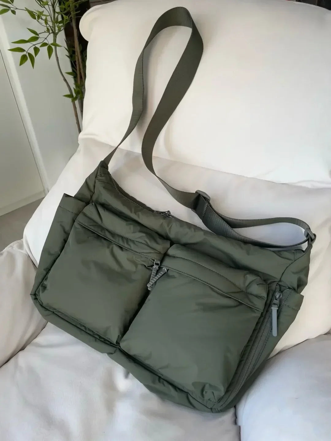 Sacs à bandoulière décontractés multi-poches pour femmes, sac à bandoulière en nylon tendance, grands sacs à main pour femmes, sac de voyage et de courses