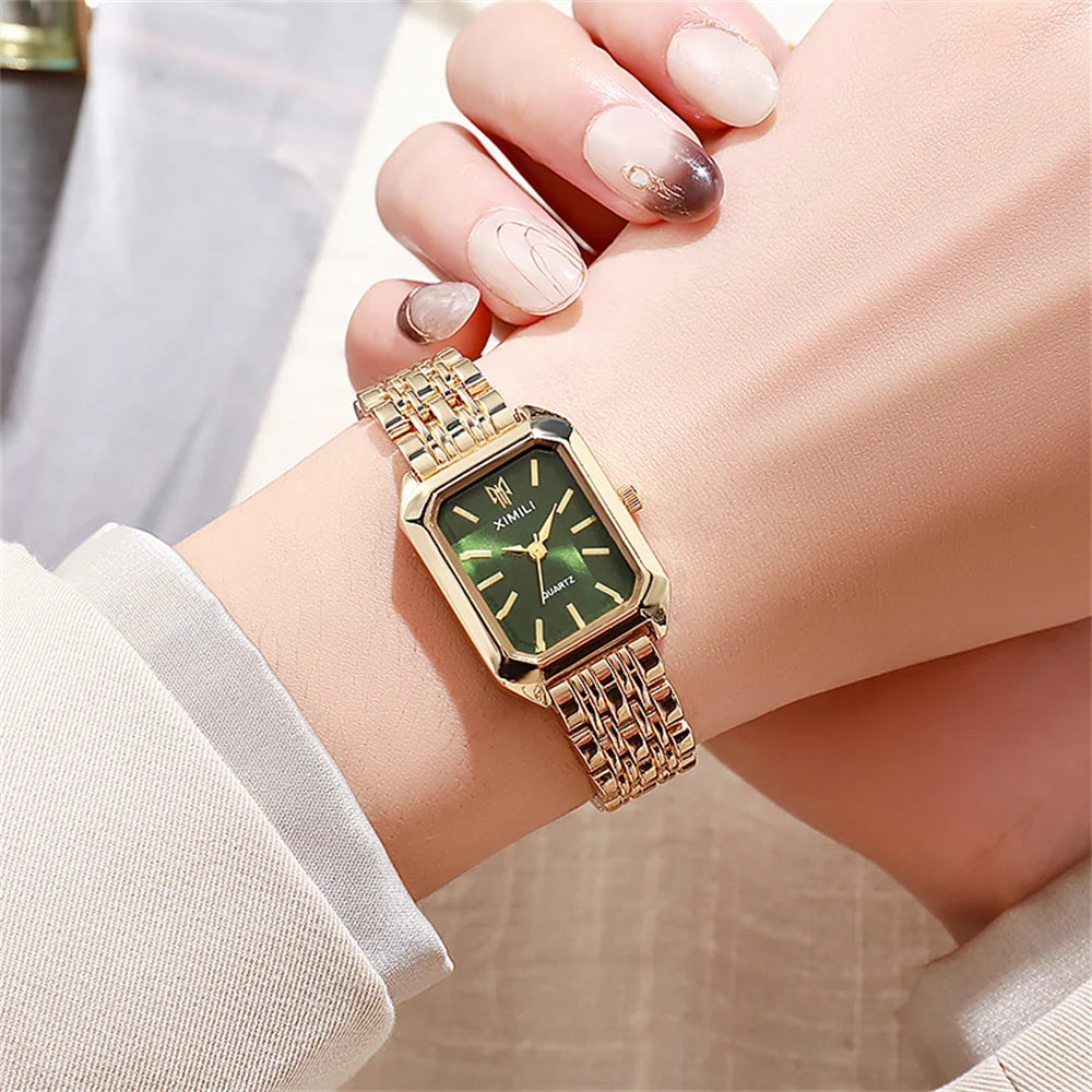 Montre tendance pour femme 2025, vente chaude, montre à quartz carrée minimaliste, décontractée, sport, bracelet en silicone orange, cadeau pour femme, horloge
