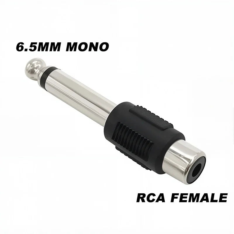 5 Pcs Adaptateur Audio Mono Stéréo 6,5/6,35 mm Interconnexion TS Fiche Mâle 1/8" 1/4" vers Connecteur Femelle RCA Convertisseur Haut-parleur