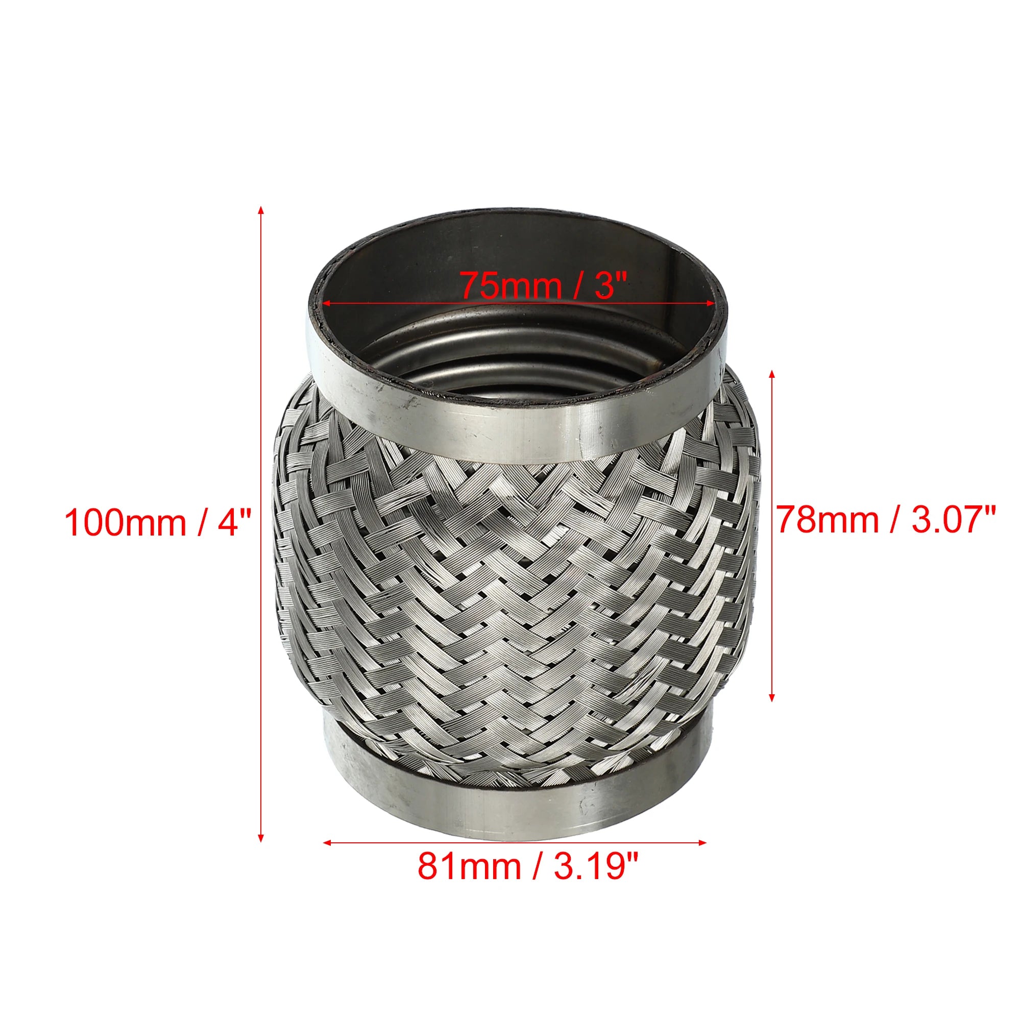 UXCELL 51x55x252mm 51x57x150mm 58x63x250mm Connecteur de tuyau de silencieux flexible télescopique en acier inoxydable pour pot d'échappement de voiture