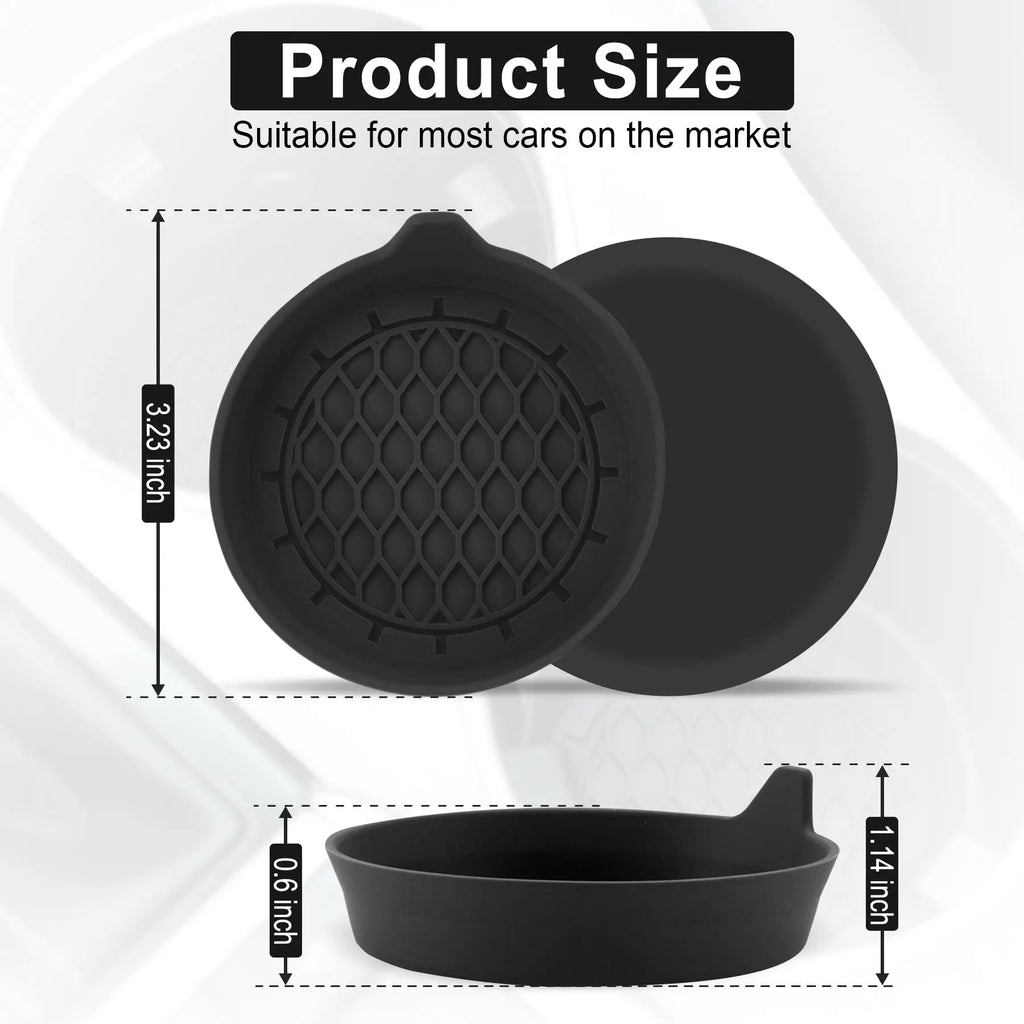 Sous-verre de voiture en silicone souple de 8 cm de diamètre, porte-gobelet antidérapant, étanche, antidérapant et anti-déversement, accessoires intérieurs automobiles universels.
