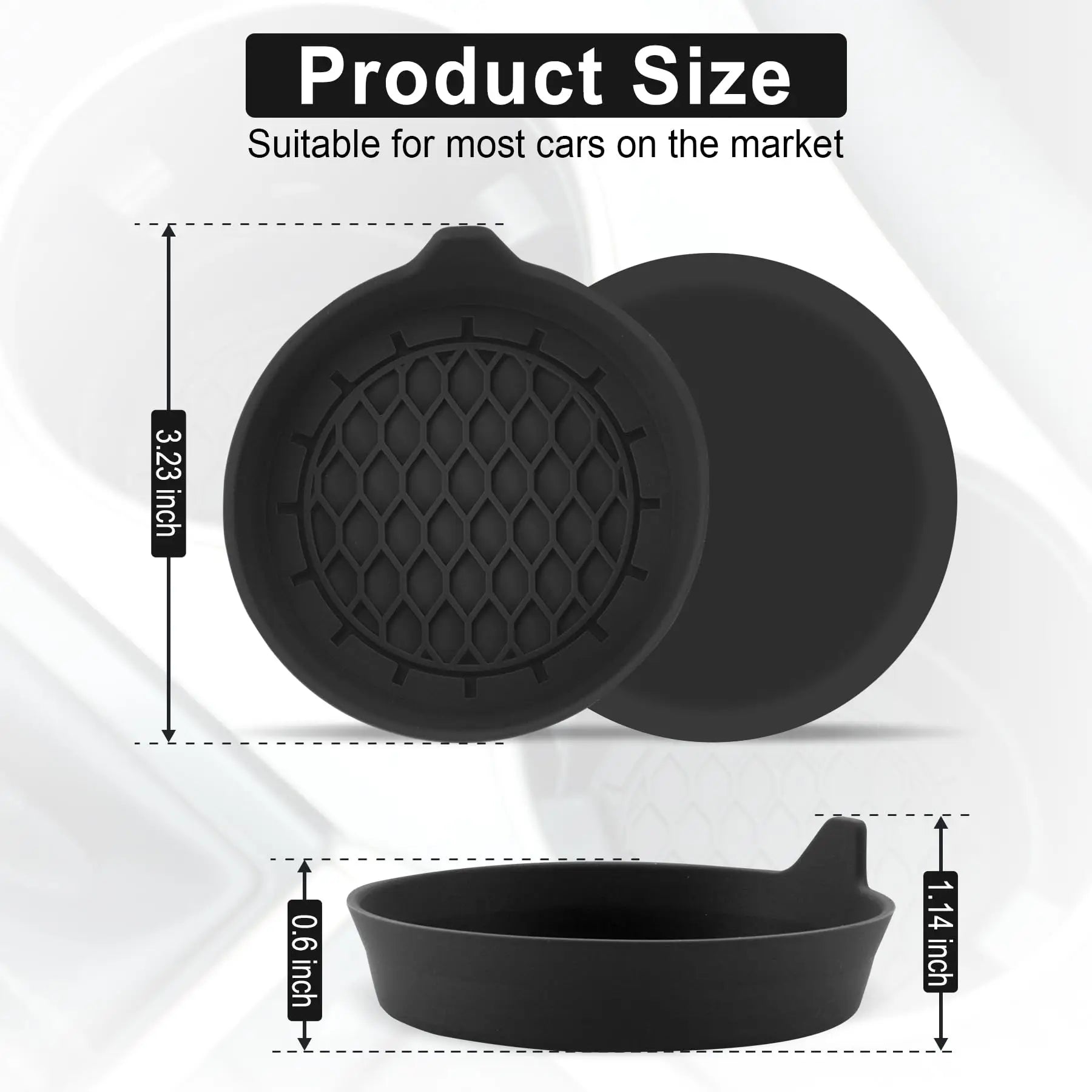 Sous-verre de voiture en silicone souple de 8 cm de diamètre, porte-gobelet antidérapant, étanche, antidérapant et anti-déversement, accessoires intérieurs automobiles universels.