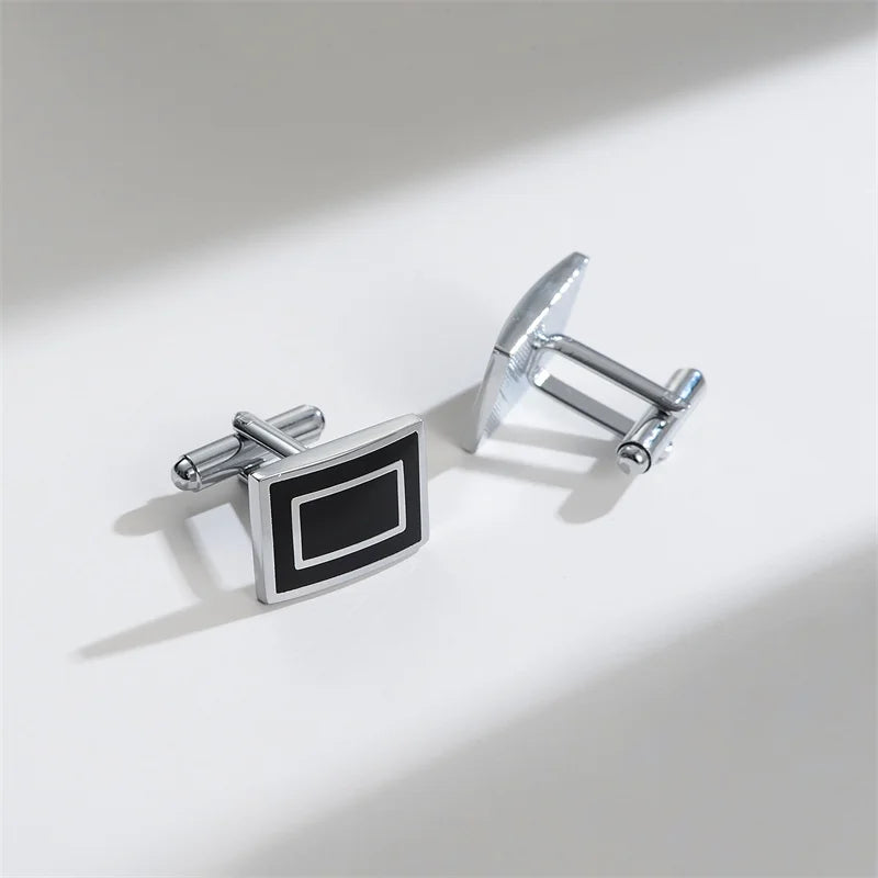 1 Paire Boutons De Manchette Carrés En Cuivre Et Pinces À Cravate Pour Hommes, Cadeaux De Mariage De Luxe, Bijoux De Mode, Poignets Pour Hommes