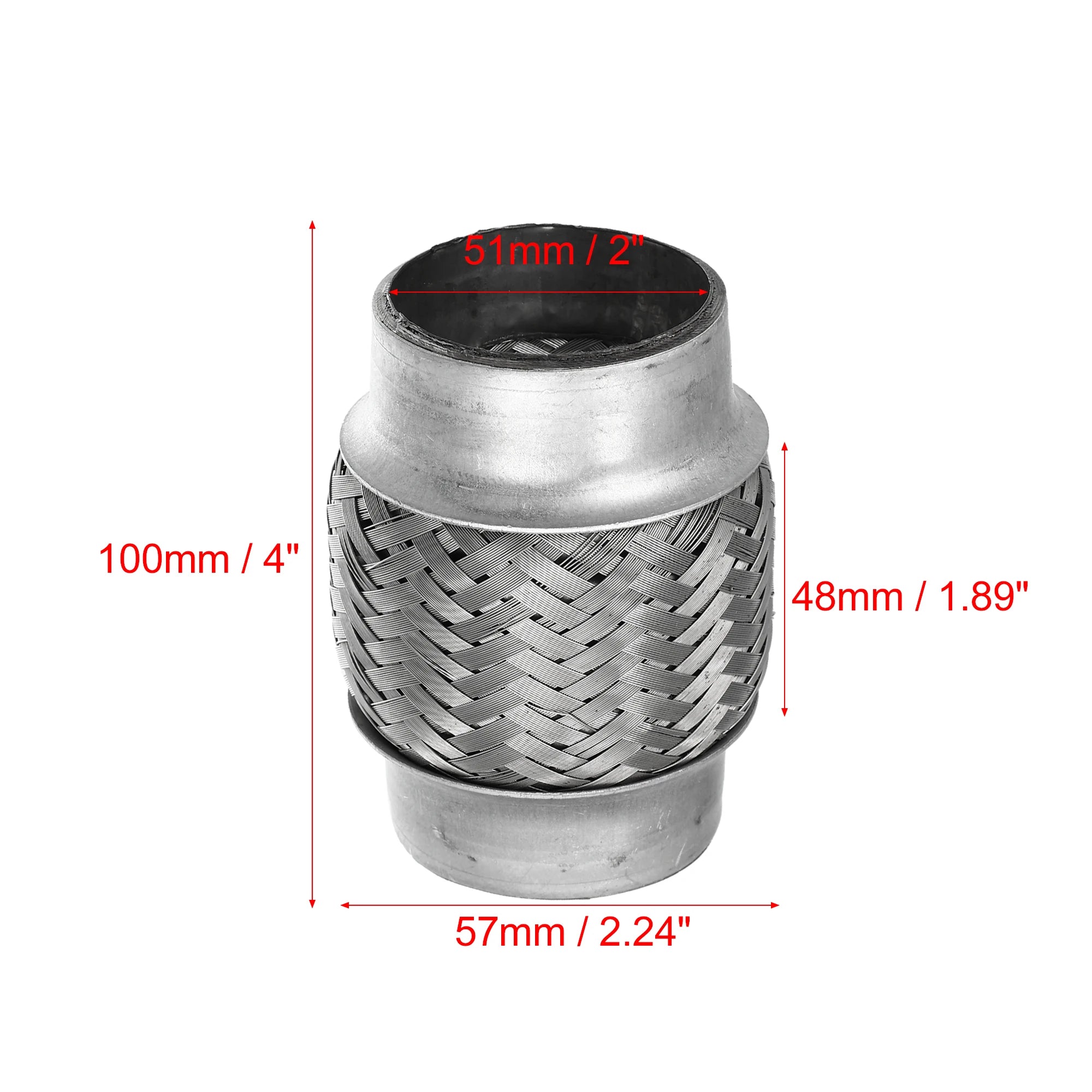 UXCELL 51x55x252mm 51x57x150mm 58x63x250mm Connecteur de tuyau de silencieux flexible télescopique en acier inoxydable pour pot d'échappement de voiture