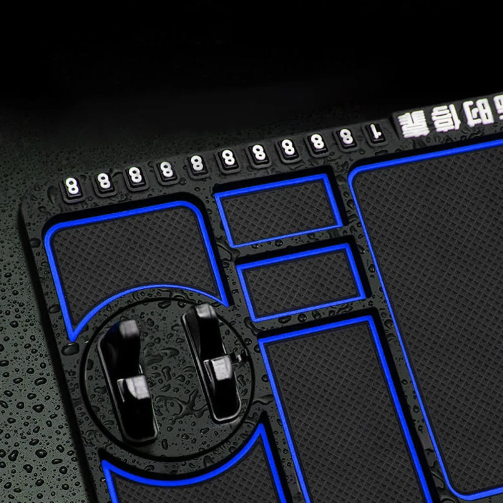 Car Anti-slip Mat Phone Rotatable Auto Holder GPS Navigation Storage Cushion with Parking Number Card Car Interior Accessories