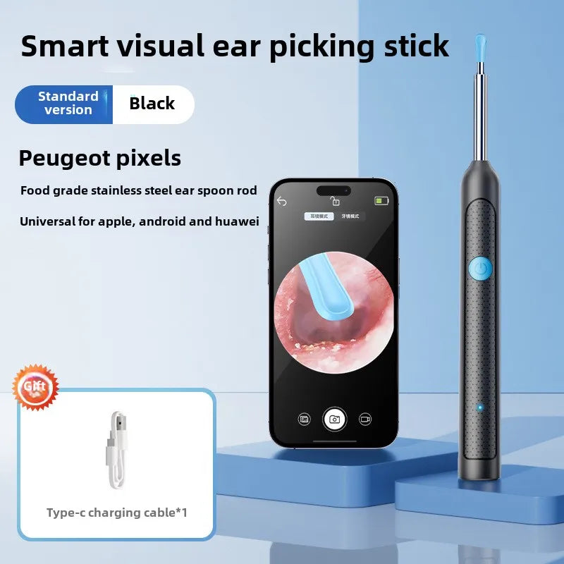 Bâtonnets auriculaires visuels intelligents Otoscope Endoscope Outil de nettoyage de cérumen Cure-oreille Mini caméra Nettoyeur d'oreilles pour les soins de santé