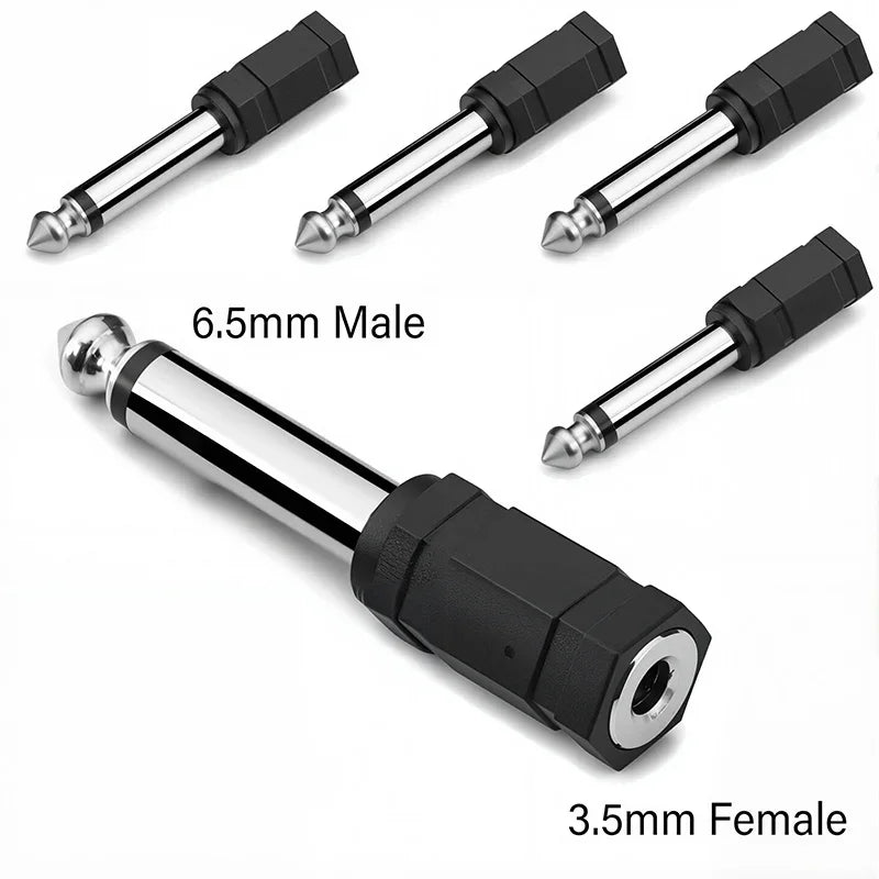 5 prises mono stéréo 3,5 mm 6,35 mm vers adaptateur de connecteur jack audio 3,5 mm 6,5 mm pour haut-parleur