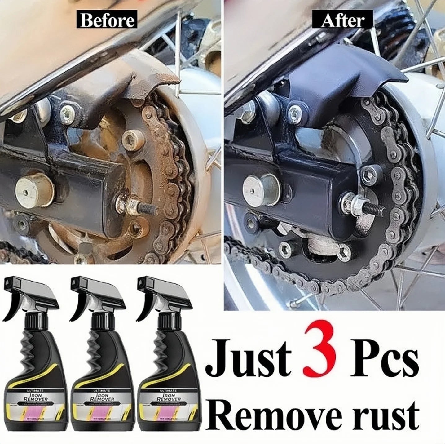 Rust Remover Spray Multi-Purpose Paint Rust Inhibitor Derusting Spray Car Rust Removal for Wheel HubChrome Paint care tool