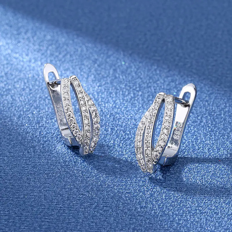 Boucles d'oreilles en argent sterling 925 Bijoux de haute qualité Rétro Motif simple Zircon violet blanc Boucles d'oreilles Meilleures ventes